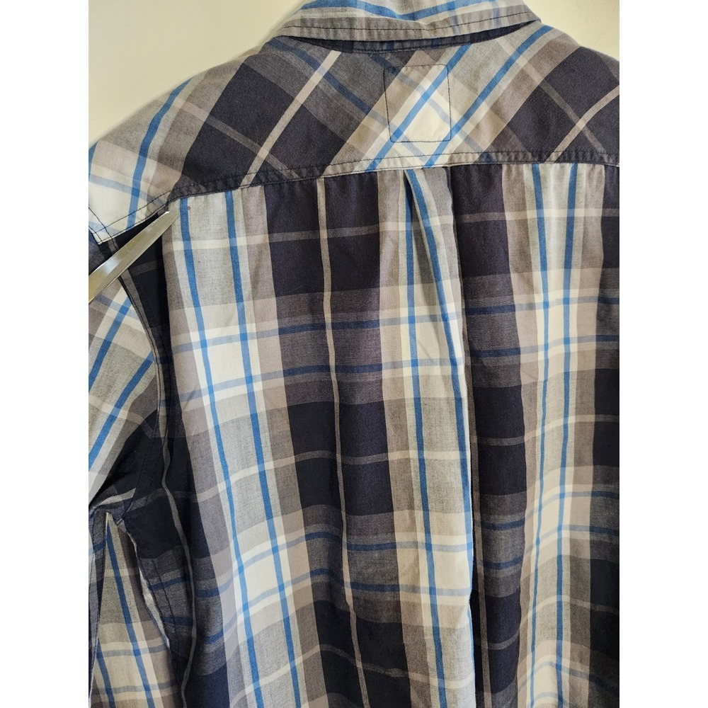 Levis Mens M blue gray plaid long sleeve button down casual‎ shirt - Picture 5 of 12
